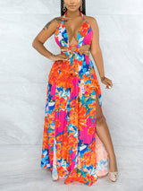 Maxi Halter Dress with Ring Detail - View 14 | Lwiis