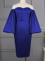 Lantern Sleeve Midi Dress - View 10 | Lwiis
