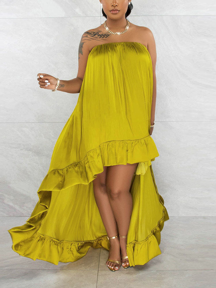 Strapless High-Low Maxi Dress - View 7 | Lwiis