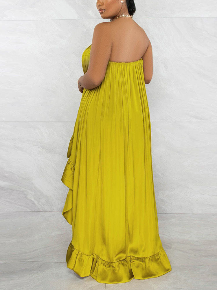 Strapless High-Low Maxi Dress - View 8 | Lwiis