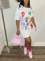 Graphic T-Shirt Dress - View 6 | Lwiis