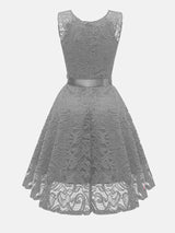 Sleeveless lace party dress - View 14 | Lwiis