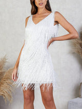 Sequin Fringe Dress - View 14 | Lwiis