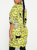 Sequin T-Shirt Dress with Geometric Print - View 27 | Lwiis