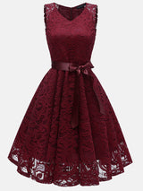 Sleeveless lace party dress - View 7 | Lwiis