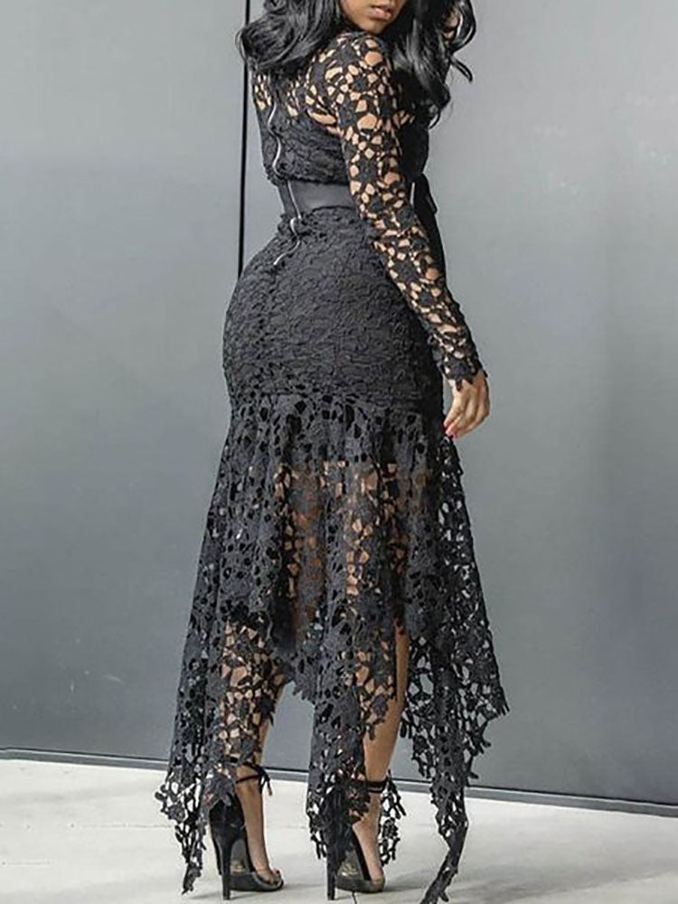 Lace Mermaid Maxi Dress - View 7 | Lwiis