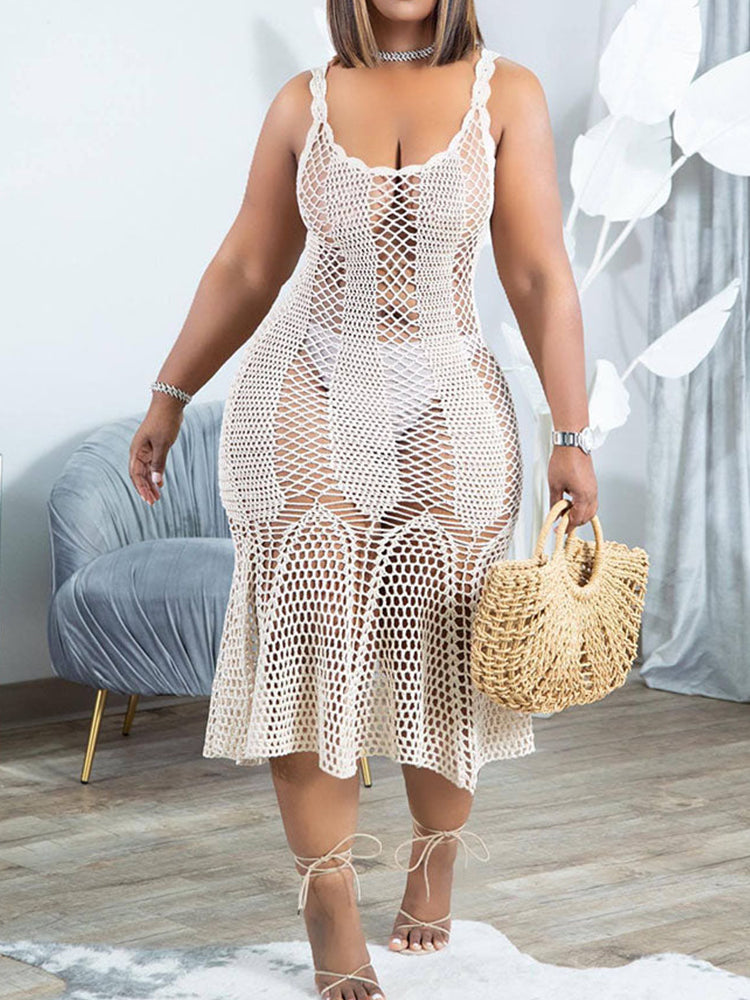 Crochet knit beach cover-up dress - View 10 | Lwiis