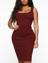 Knitted turtleneck sweater and midi dress set - View 16 | Lwiis