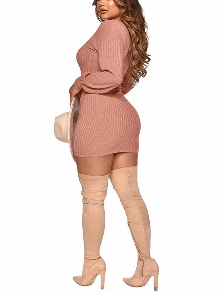 Ribbed knit mini dress - View 9 | Lwiis