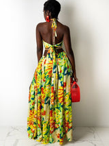 Maxi Halter Dress with Ring Detail - View 28 | Lwiis