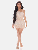 One Shoulder Sequin Party Dress - View 10 | Lwiis