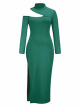 Elegant cut out maxi dress with high slit - View 10 | Lwiis