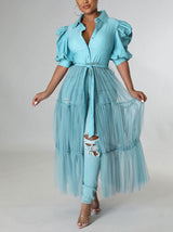 Long Sleeve Maxi Dress with Belt - View 8 | Lwiis