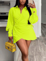 Wrap shirt mini dress - View 8 | Lwiis