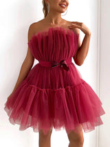 Tulle Bow Cocktail Dress - View 11 | Lwiis