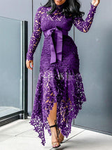 Lace mock neck maxi dress - View 11 | Lwiis