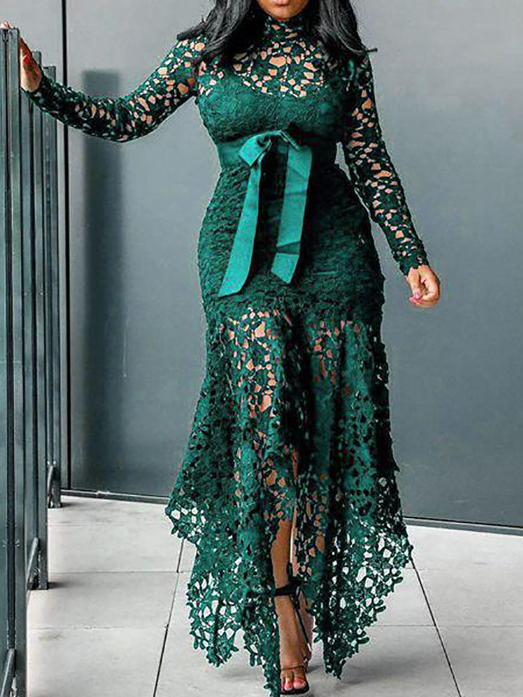 Lace Mermaid Maxi Dress - View 12 | Lwiis