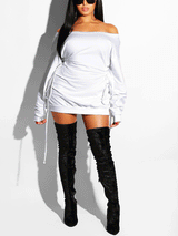 Off shoulder mini dress - View 8 | Lwiis