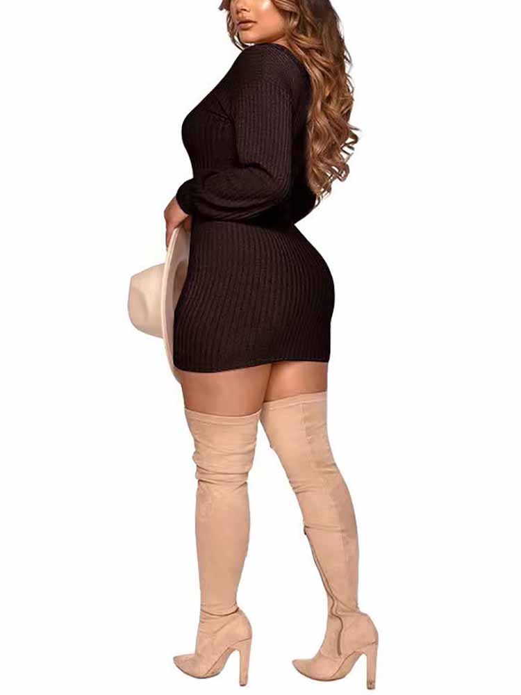 Ribbed knit mini dress - View 6 | Lwiis