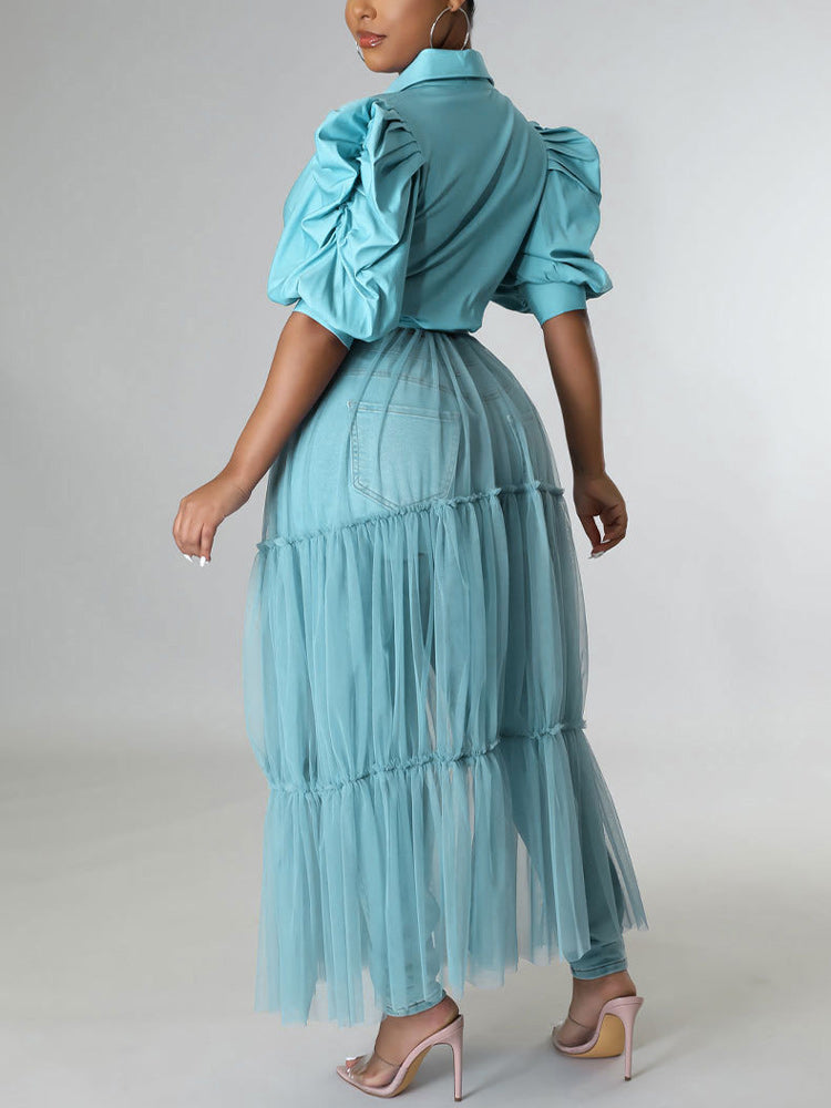Long Sleeve Maxi Dress with Belt - View 9 | Lwiis