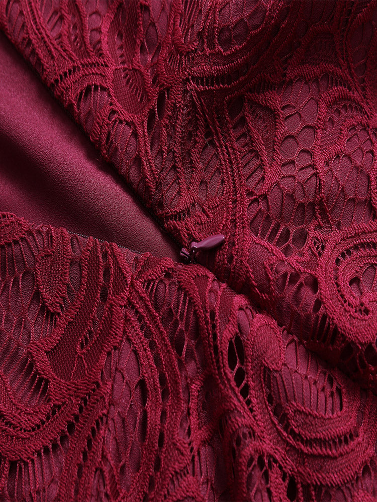Sleeveless lace party dress - View 10 | Lwiis