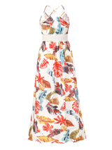 Boho maxi dress with tropical print and V-neckline - View 8 | Lwiis