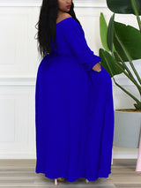 Off shoulder belted maxi dress - View 6 | Lwiis