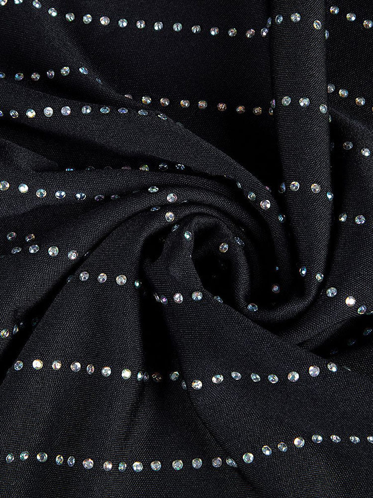 Elegant long sleeve rhinestone party dress - View 7 | Lwiis