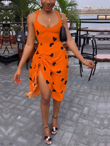 Heart printed ruched midi dress - View 10 | Lwiis