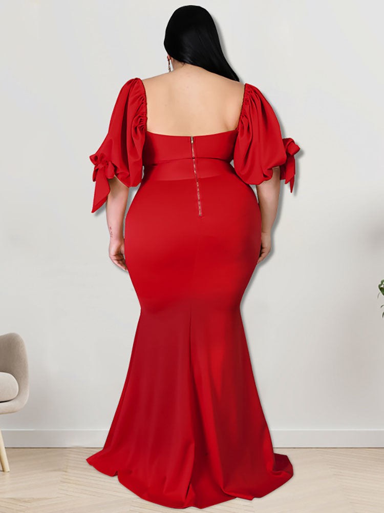Puff sleeve party dress - View 9 | Lwiis