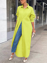 Maxi Button Shirt Dress - View 13 | Lwiis