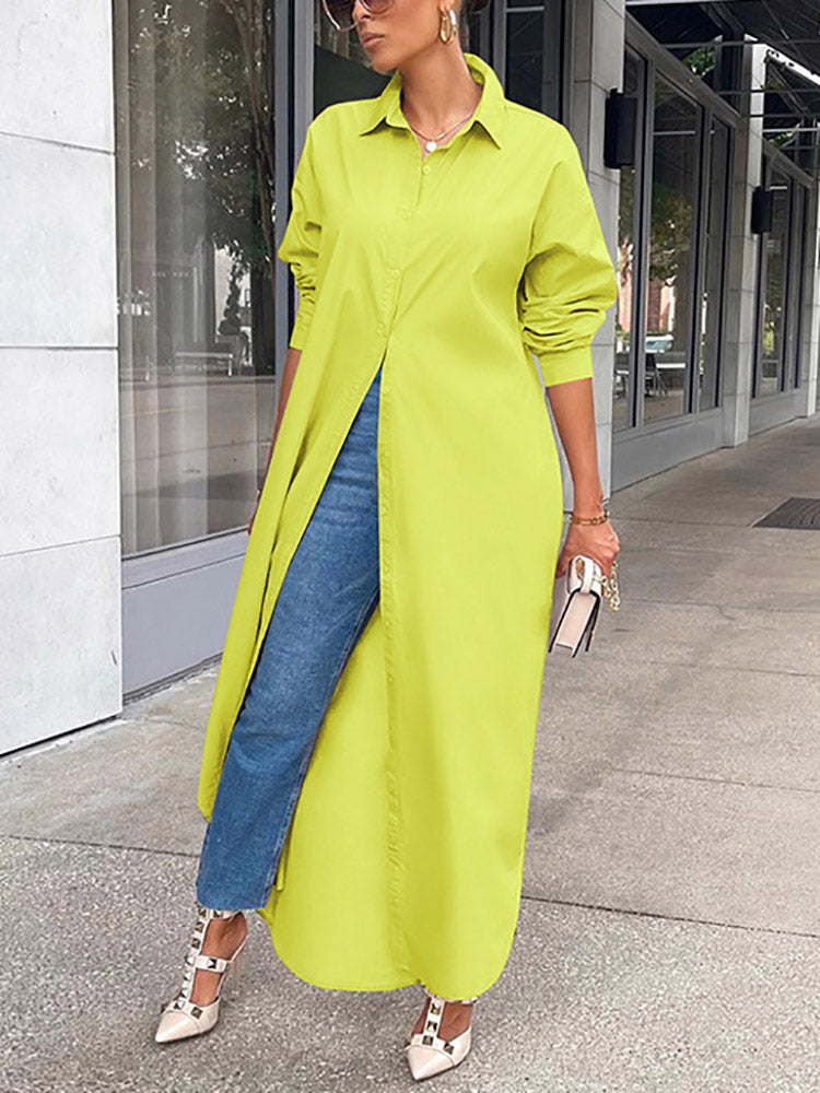 Maxi Button Shirt Dress - View 13 | Lwiis