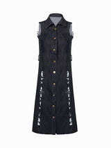 Button Front Denim Dress - View 15 | Lwiis