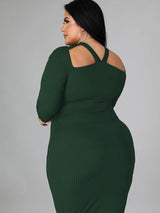 Ribbed Cut-Out Halter Midi Dress - View 11 | Lwiis