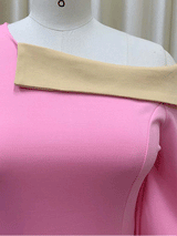 One Shoulder Midi Dress with Puff Sleeves - View 7 | Lwiis