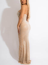 Rhinestone embellished maxi dress - View 12 | Lwiis
