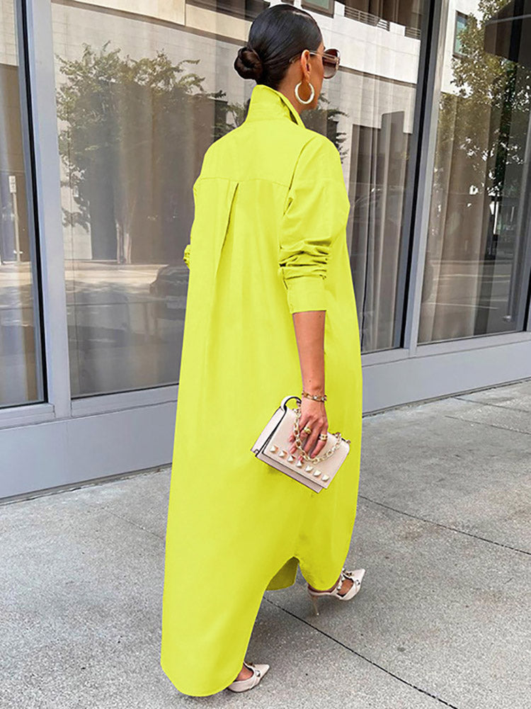 Maxi Button Shirt Dress - View 14 | Lwiis