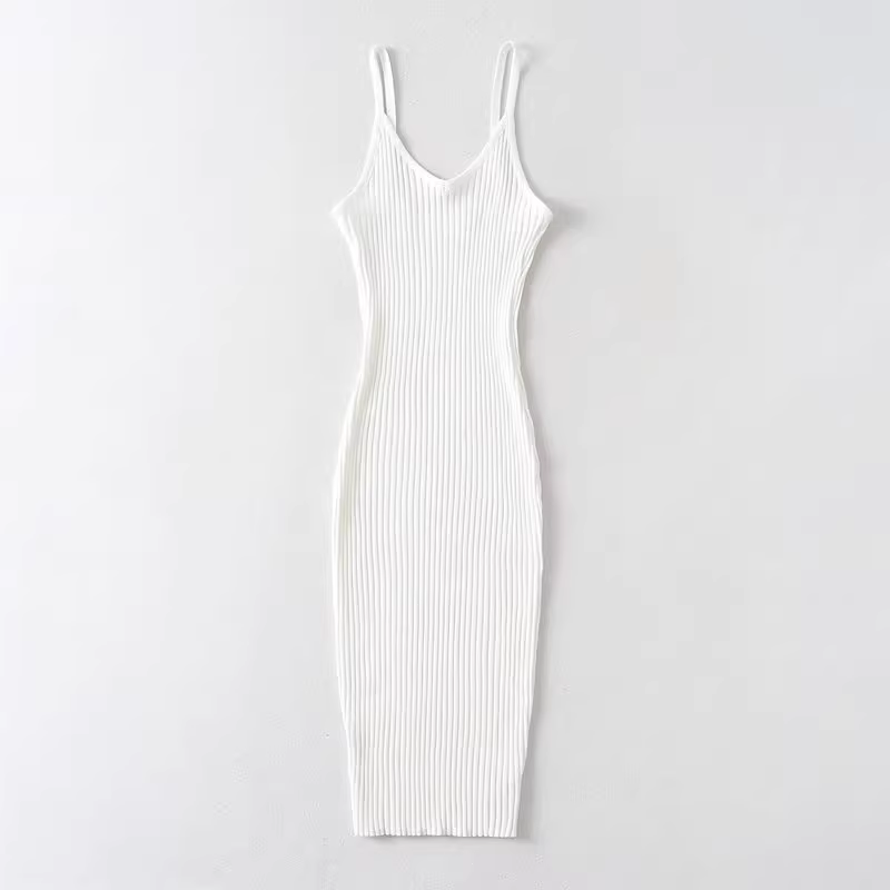 Black bodycon midi dress with ribbed texture