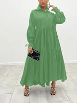 Maxi shirt dress with belt - View 10 | Lwiis