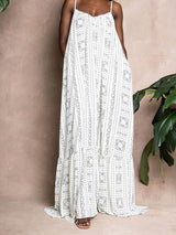 Boho maxi dress with tie-dye print and ruffled hem - View 13 | Lwiis