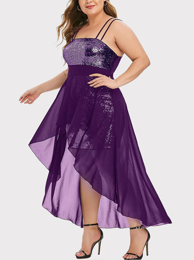 High Low Sequin Maxi Dress - View 7 | Lwiis