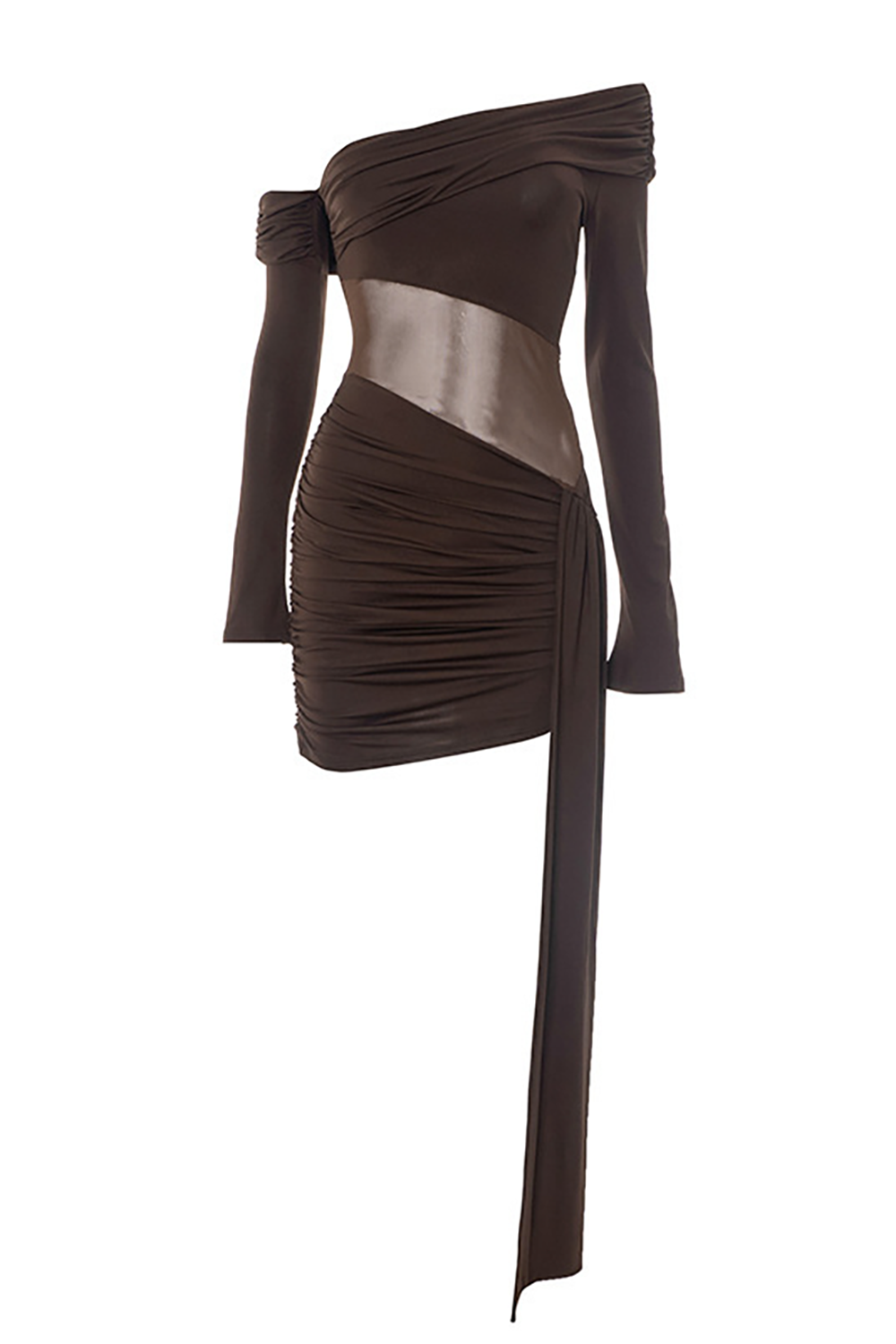 Off Shoulder Ruched Mini Dress - View 7 | Lwiis