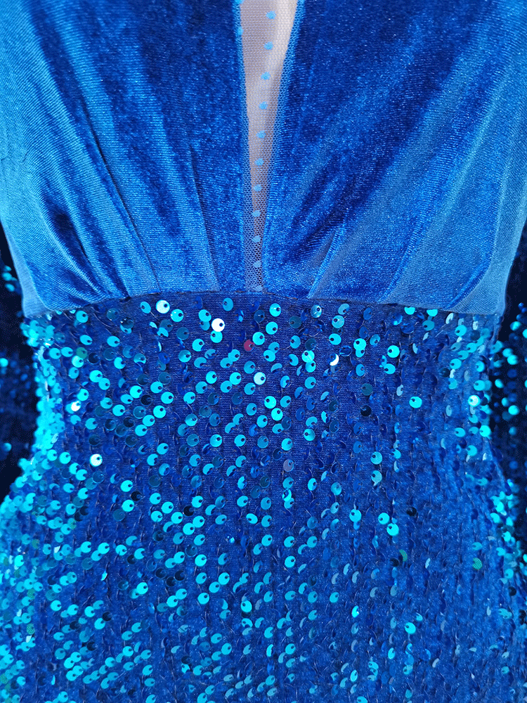 Sequin velvet mini dress - View 10 | Lwiis