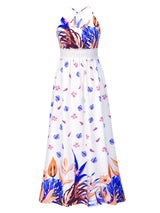 Boho maxi dress with tropical print and V-neckline - View 11 | Lwiis