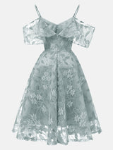 Floral Lace A-Line Midi Dress - View 13 | Lwiis
