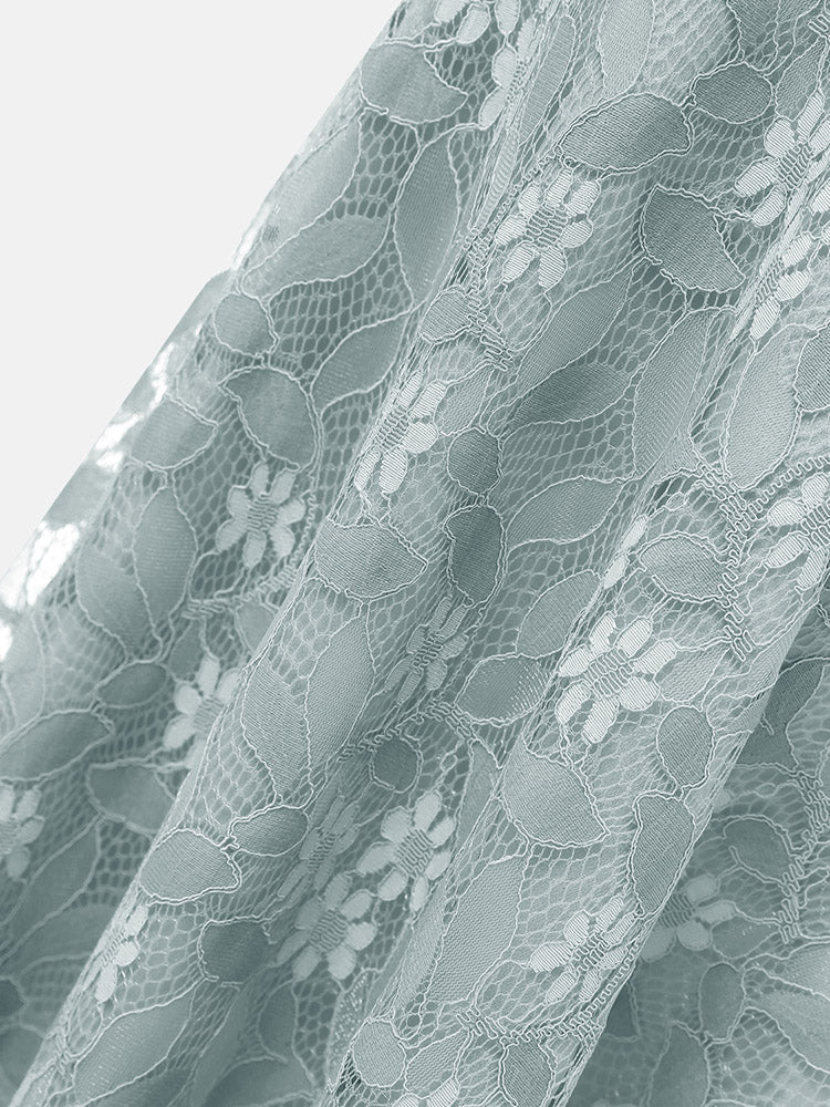 Floral Lace A-Line Midi Dress - View 15 | Lwiis