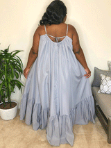 Spaghetti strap maxi dress with ruffled hem - View 13 | Lwiis