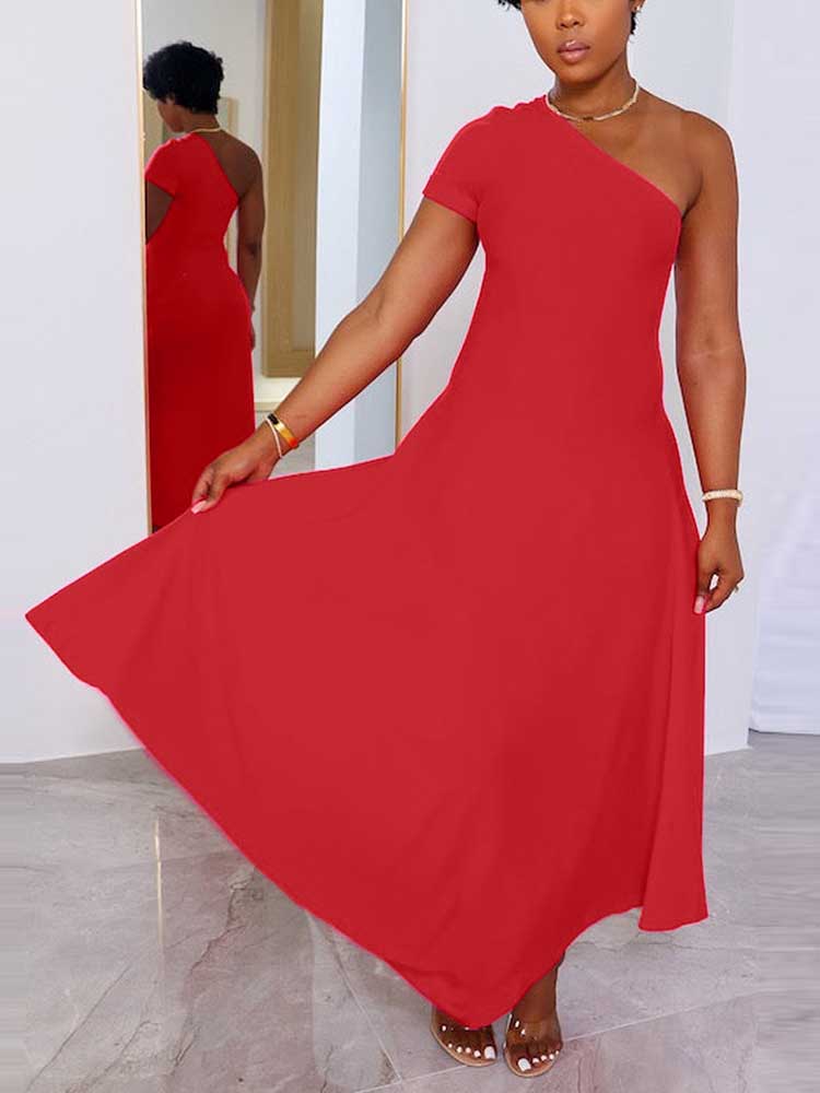 one shoulder midi dress - View 11 | Lwiis