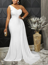 Elegant one-shoulder maxi dress - View 23 | Lwiis