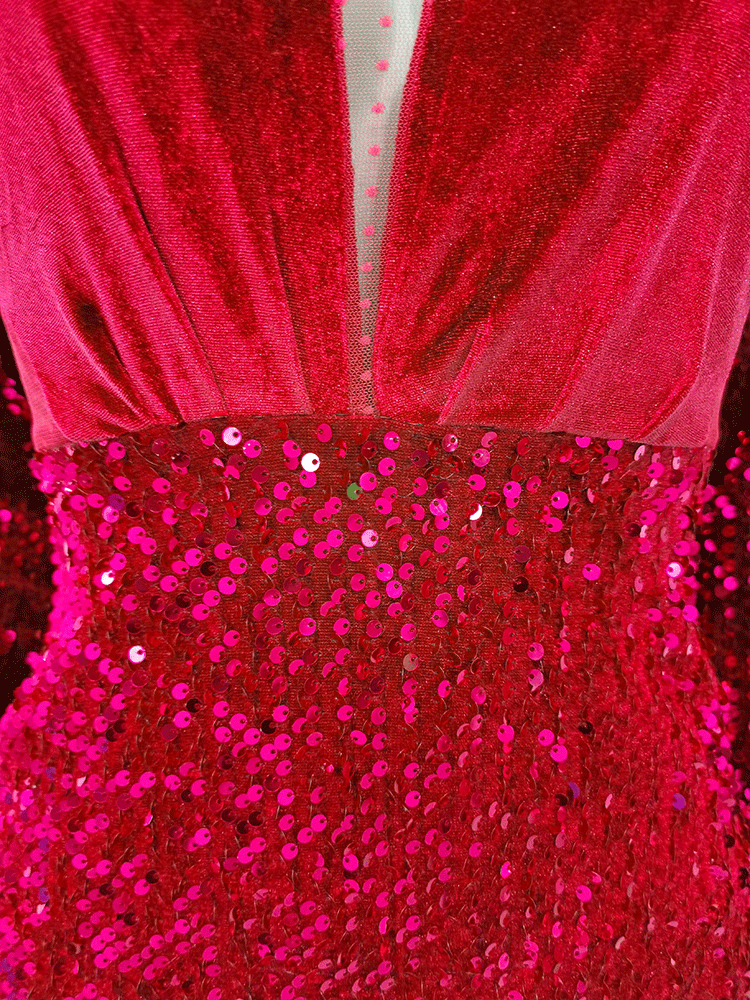 Sequin velvet mini dress - View 14 | Lwiis